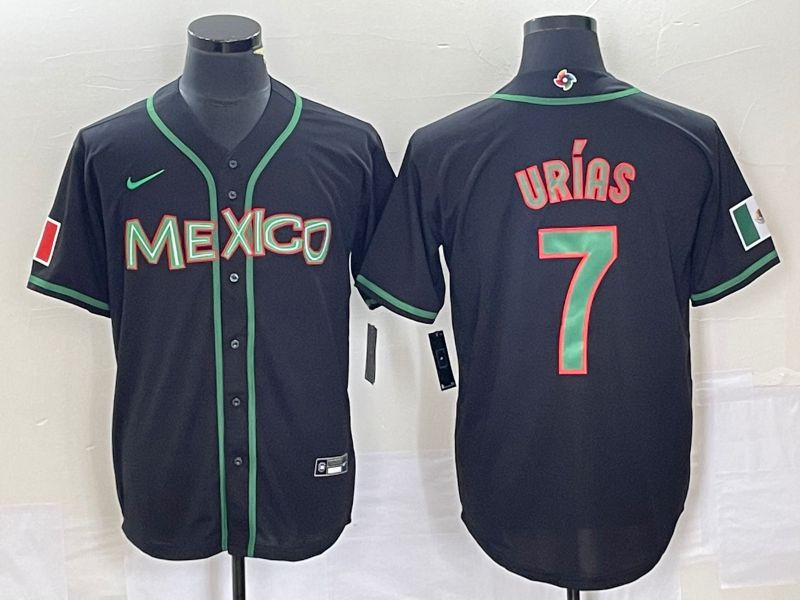 Men 2023 World Cub Mexico #7 Urias Black green Nike MLB Jersey12->more jerseys->MLB Jersey